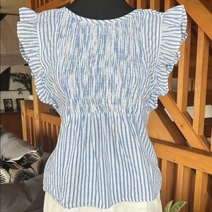 CREAM Blue Striped Women's Top, Size 34